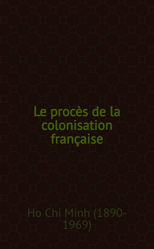 Le procès de la colonisation française