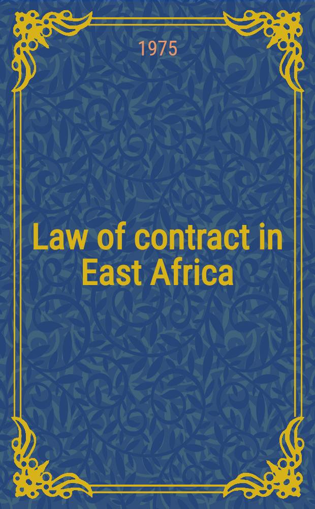 Law of contract in East Africa