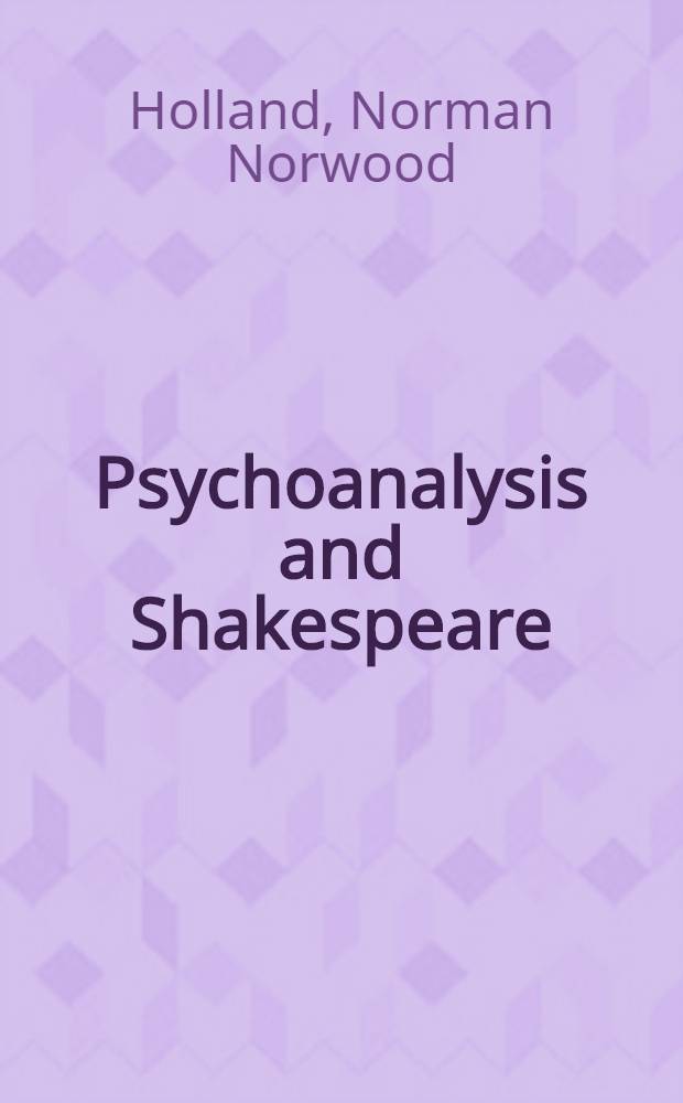 Psychoanalysis and Shakespeare