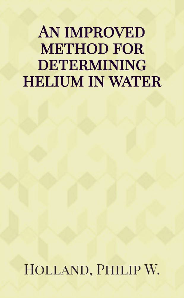 An improved method for determining helium in water