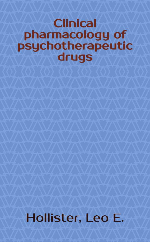 Clinical pharmacology of psychotherapeutic drugs