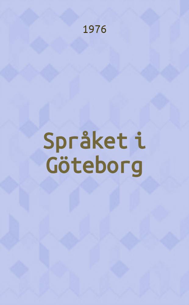Språket i Göteborg