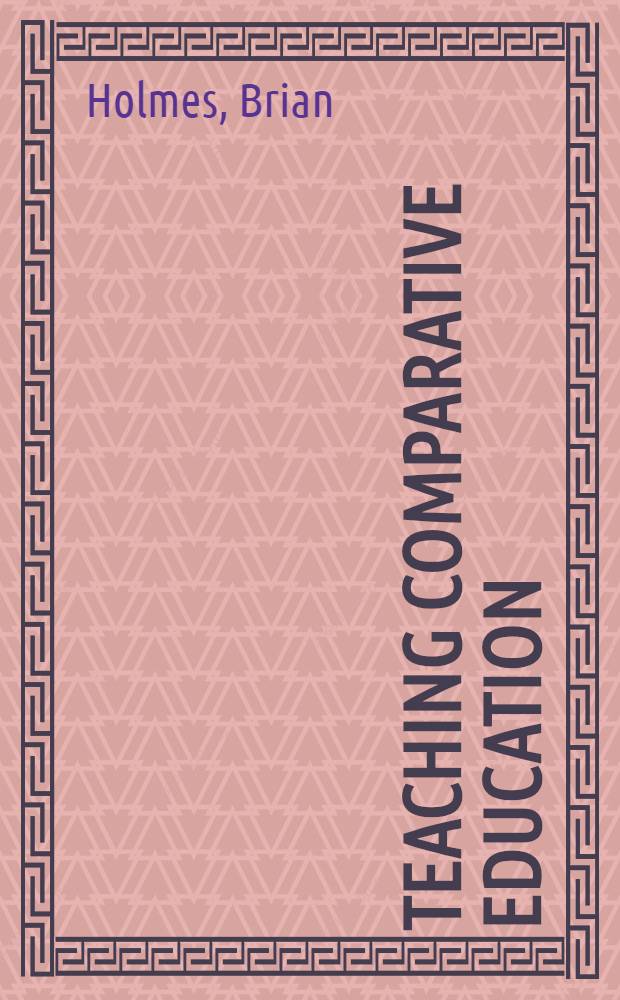 Teaching comparative education