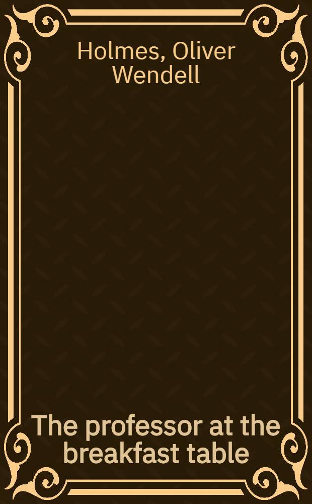 The professor at the breakfast table