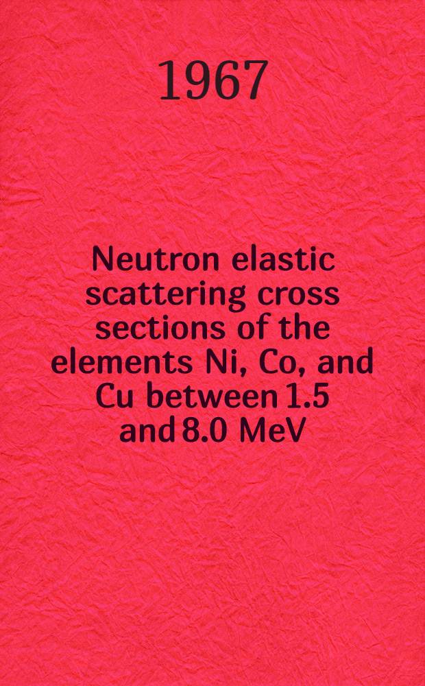 Neutron elastic scattering cross sections of the elements Ni, Co, and Cu between 1.5 and 8.0 MeV