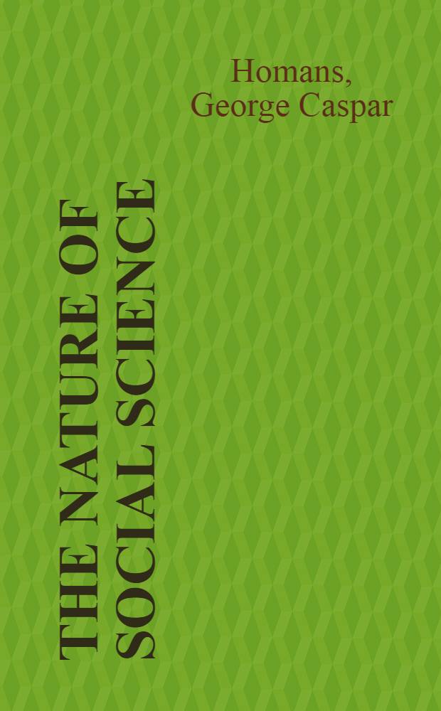 The nature of social science