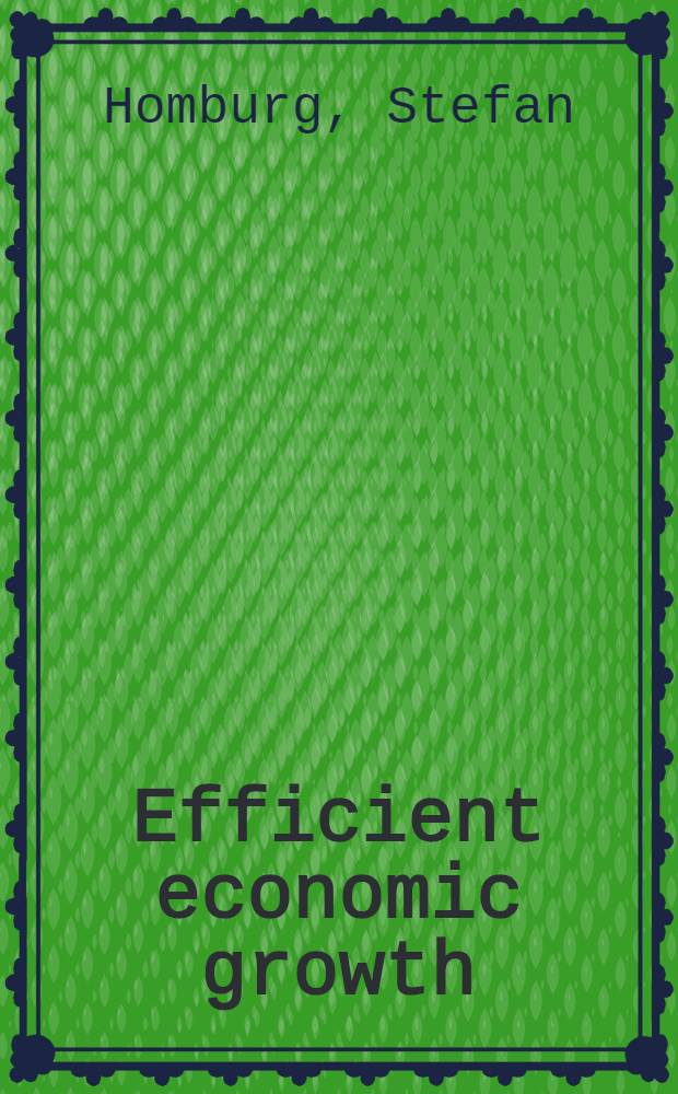 Efficient economic growth