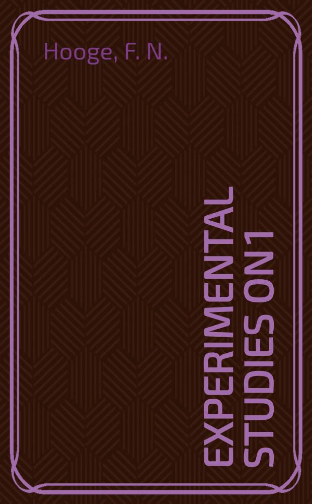 Experimental studies on 1/f noise