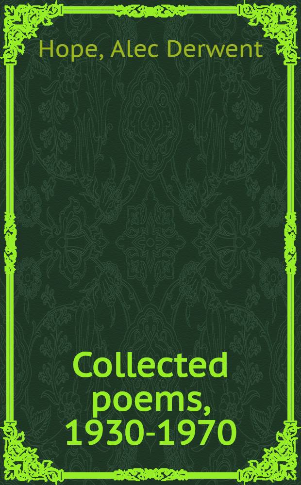 Collected poems, 1930-1970