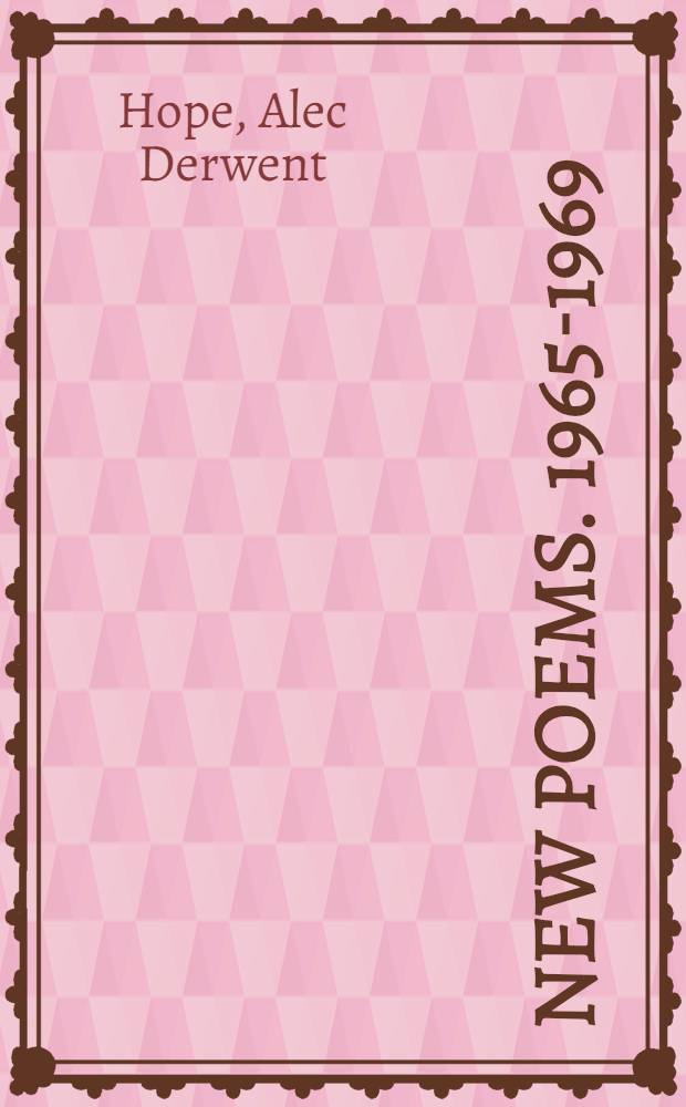 New poems. 1965-1969