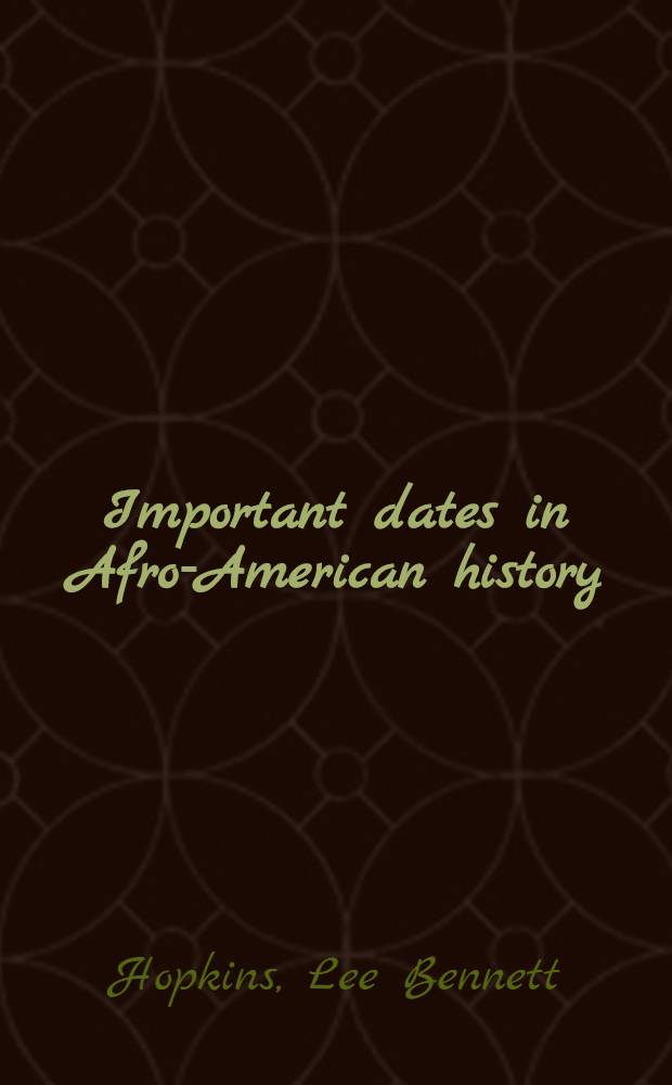 Important dates in Afro-American history