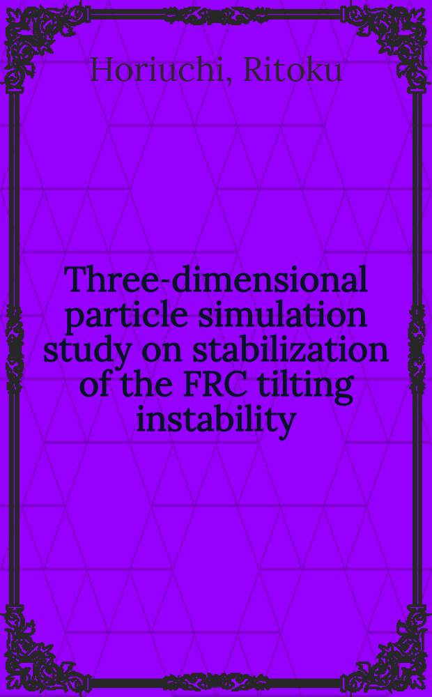 Three-dimensional particle simulation study on stabilization of the FRC tilting instability