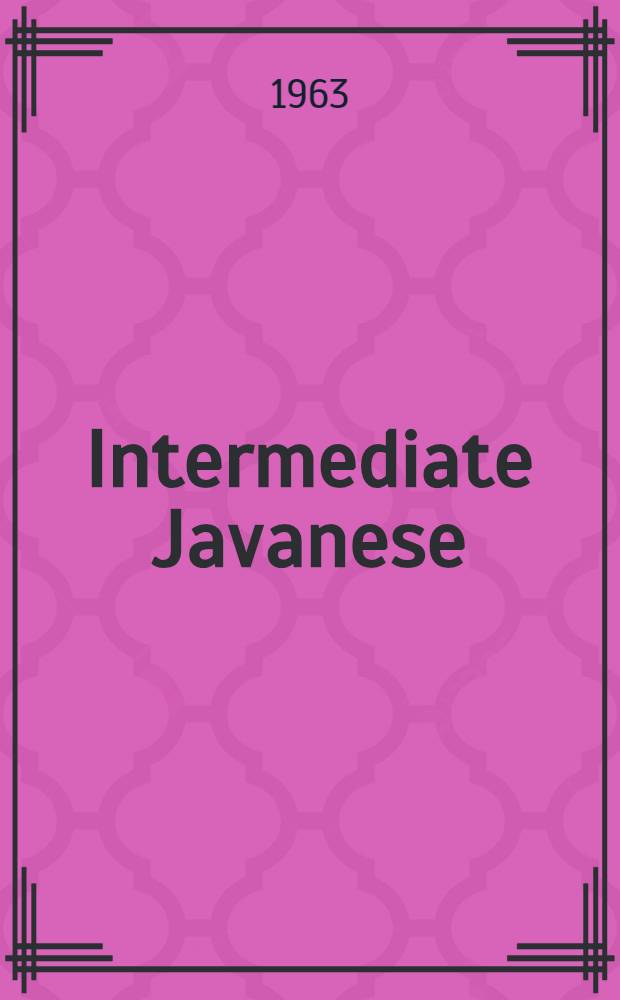 Intermediate Javanese