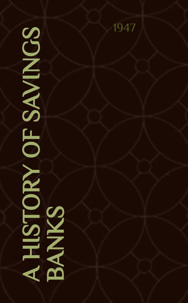 A history of savings banks