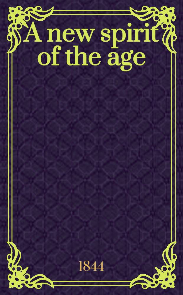 A new spirit of the age
