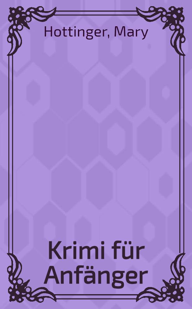 Krimi für Anfänger