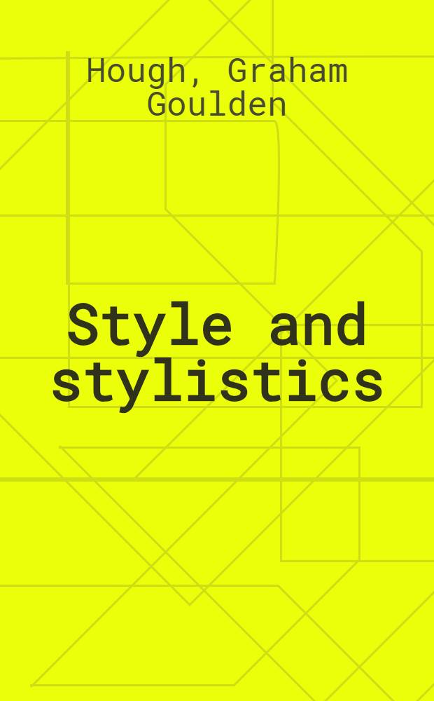 Style and stylistics