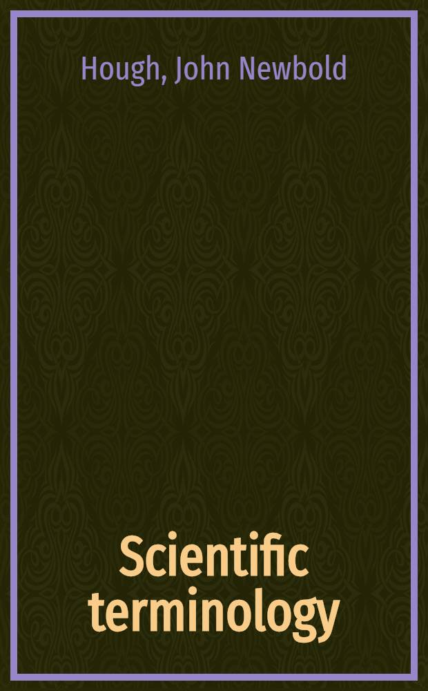 Scientific terminology