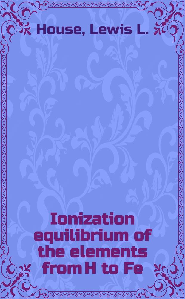 Ionization equilibrium of the elements from H to Fe