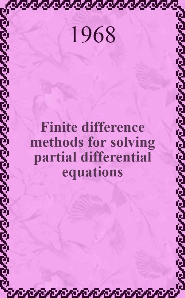 Finite difference methods for solving partial differential equations : Acad. proefschrift ... aan de Univ. van Amsterdam ... te verdedigen ..