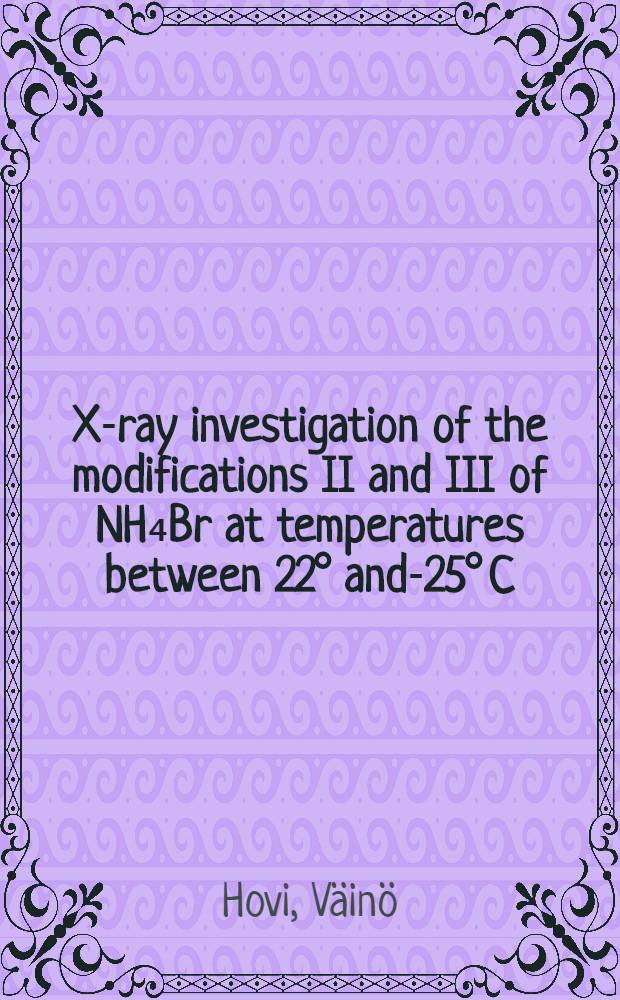 X-ray investigation of the modifications II and III of NH₄Br at temperatures between 22° and -125° C