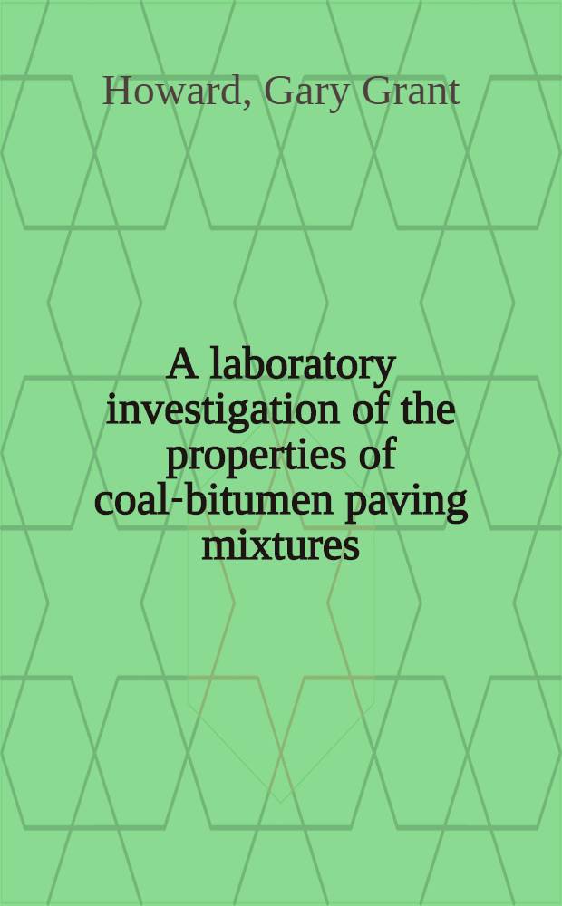 A laboratory investigation of the properties of coal-bitumen paving mixtures
