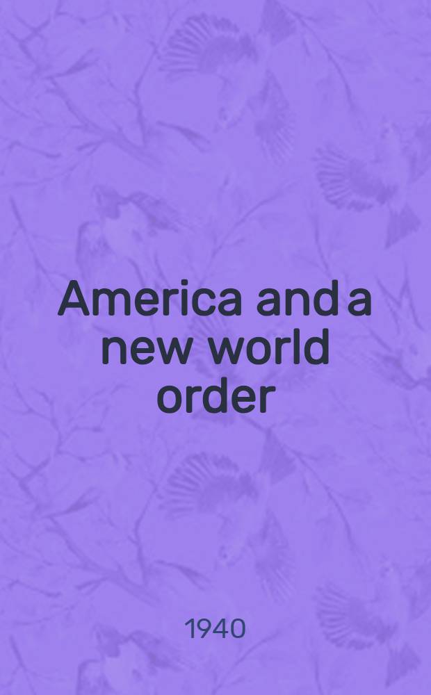 America and a new world order