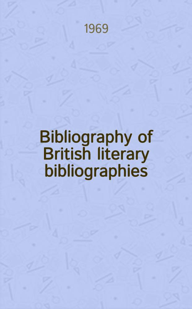 Bibliography of British literary bibliographies