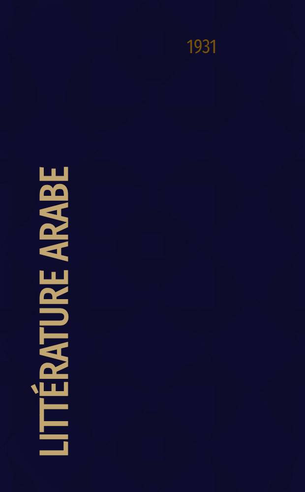 ... Littérature arabe