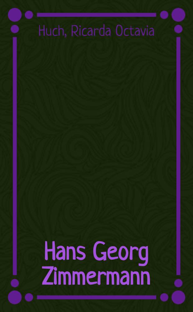 Hans Georg Zimmermann : Tragische Biographie