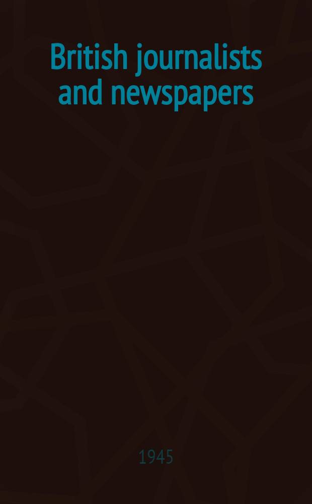 British journalists and newspapers