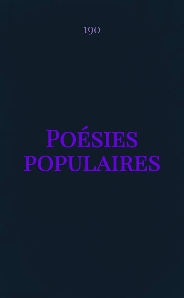 Poésies populaires