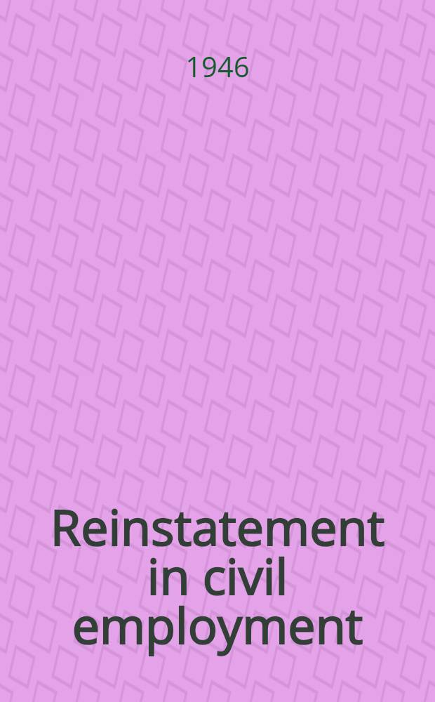 Reinstatement in civil employment