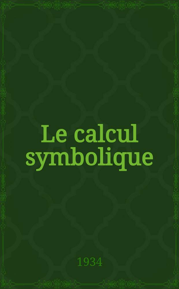 Le calcul symbolique