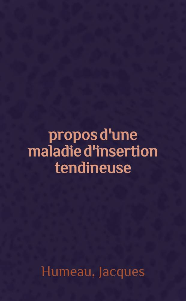 À propos d'une maladie d'insertion tendineuse: la tendinité des adducteurs (30 cas) : Thèse ..