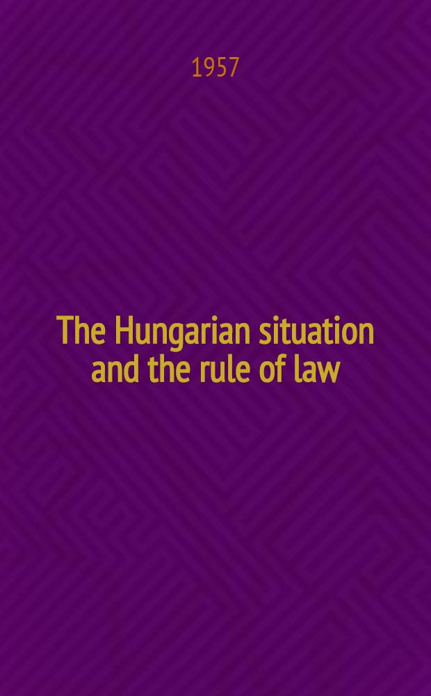 The Hungarian situation and the rule of law