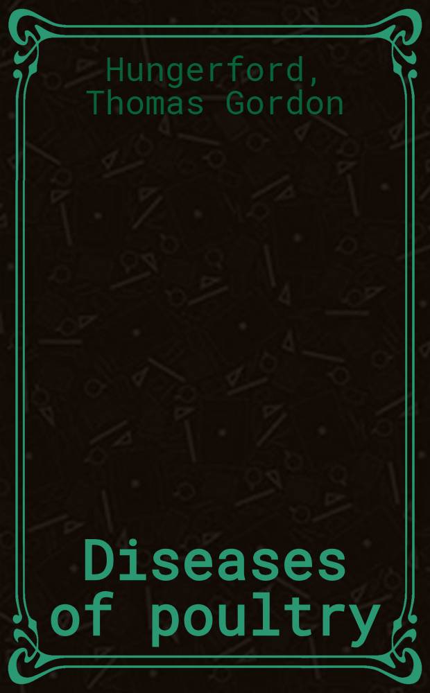 Diseases of poultry