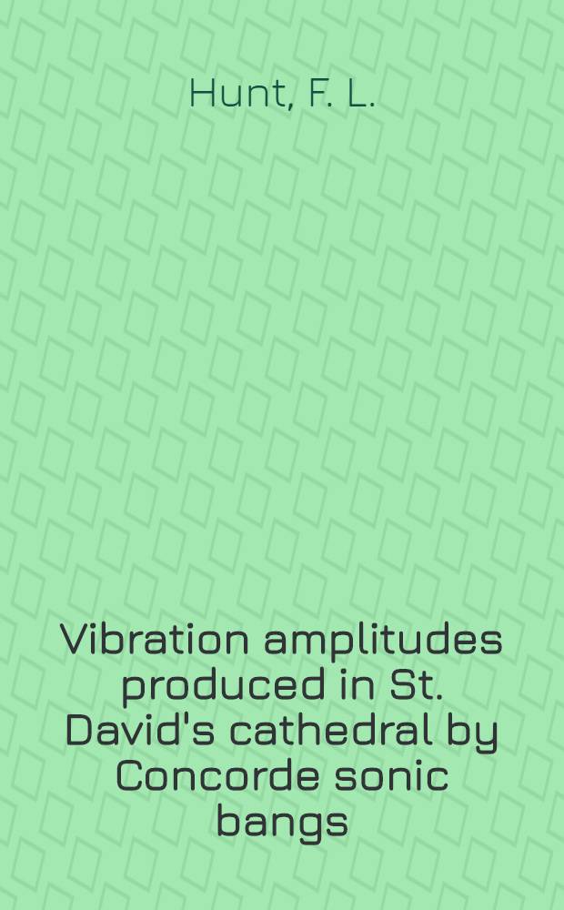 Vibration amplitudes produced in St. David's cathedral by Concorde sonic bangs