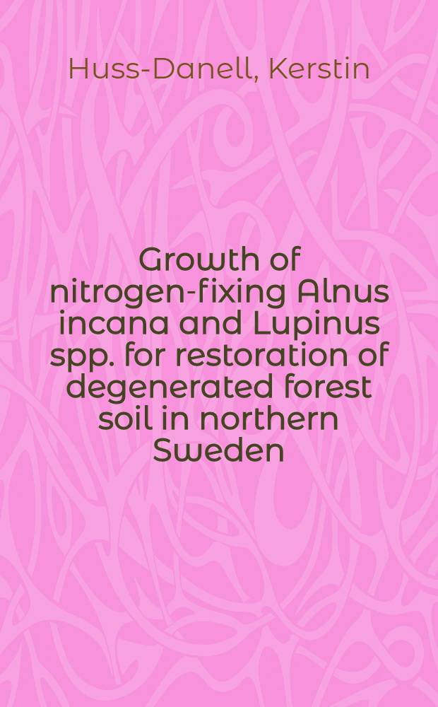 Growth of nitrogen-fixing Alnus incana and Lupinus spp. for restoration of degenerated forest soil in northern Sweden