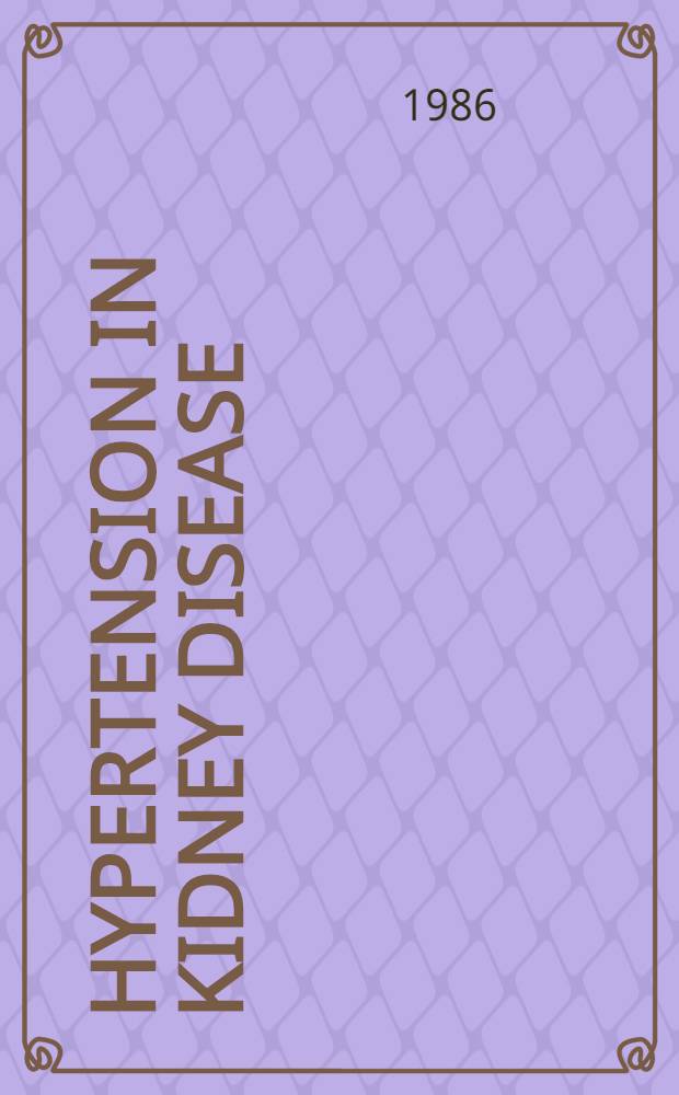 Hypertension in kidney disease
