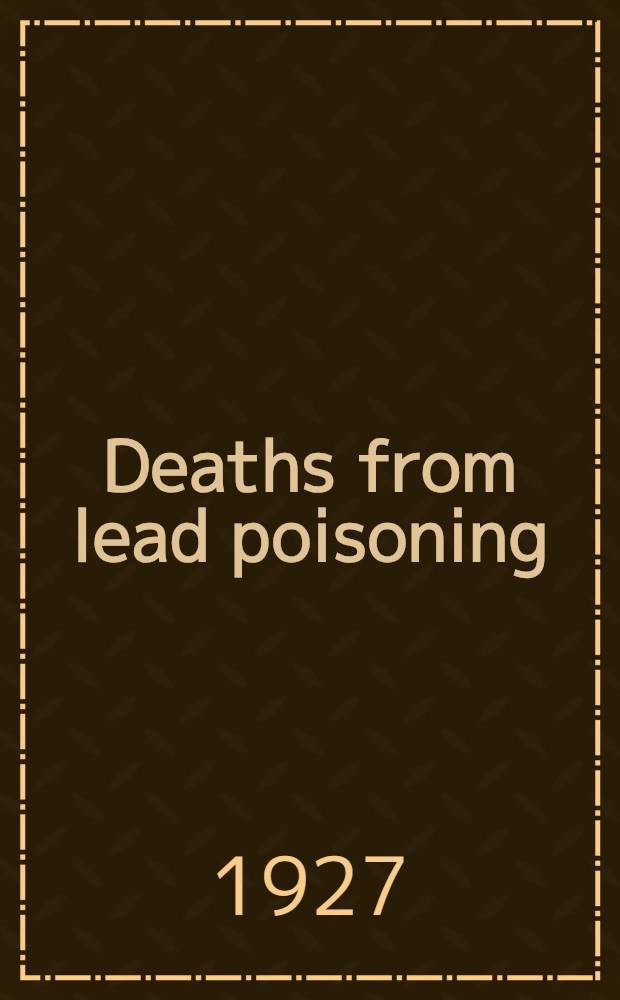 Deaths from lead poisoning