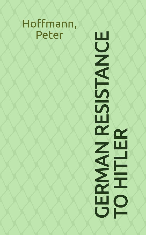 German resistance to Hitler