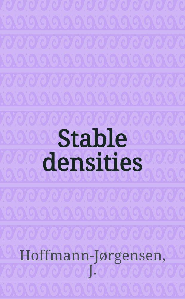 Stable densities