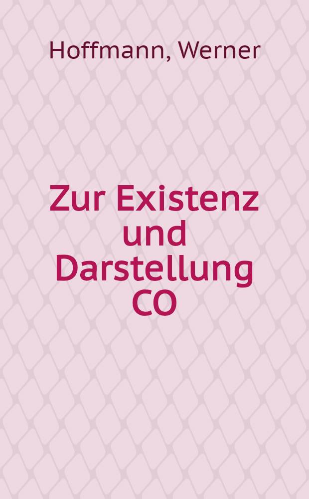 Zur Existenz und Darstellung CO/PF₃-haltiger Nitrosylvanadin-Komplexe : Inaug.-Diss