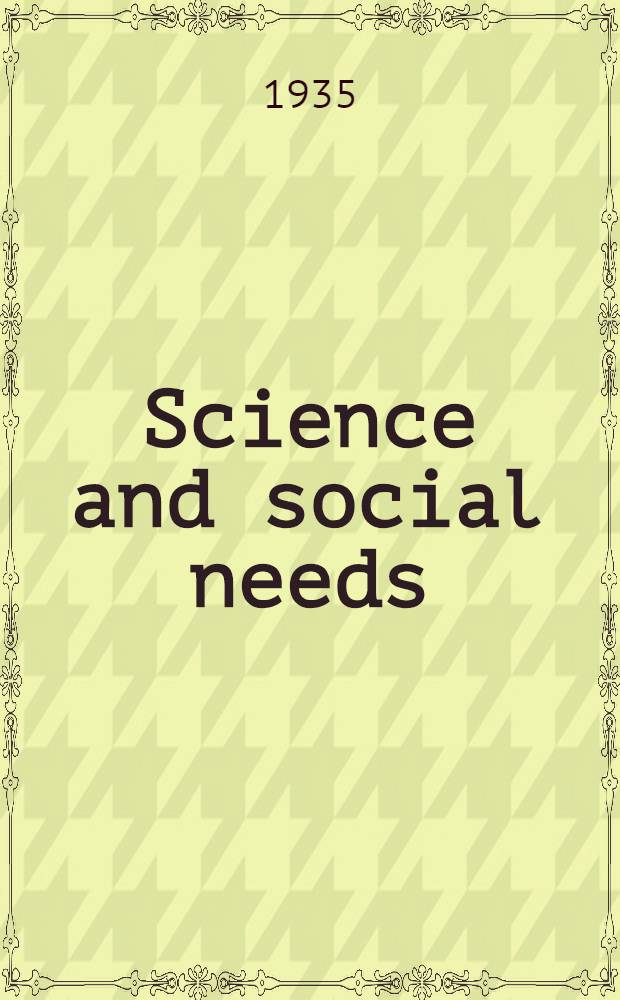 Science and social needs