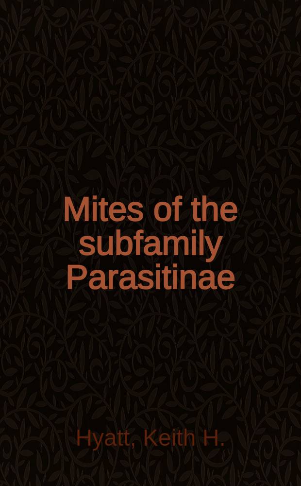 Mites of the subfamily Parasitinae (Mesostigmata: Parasitidae) in the British Isles