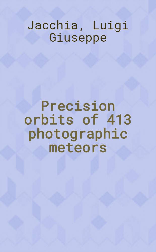 Precision orbits of 413 photographic meteors