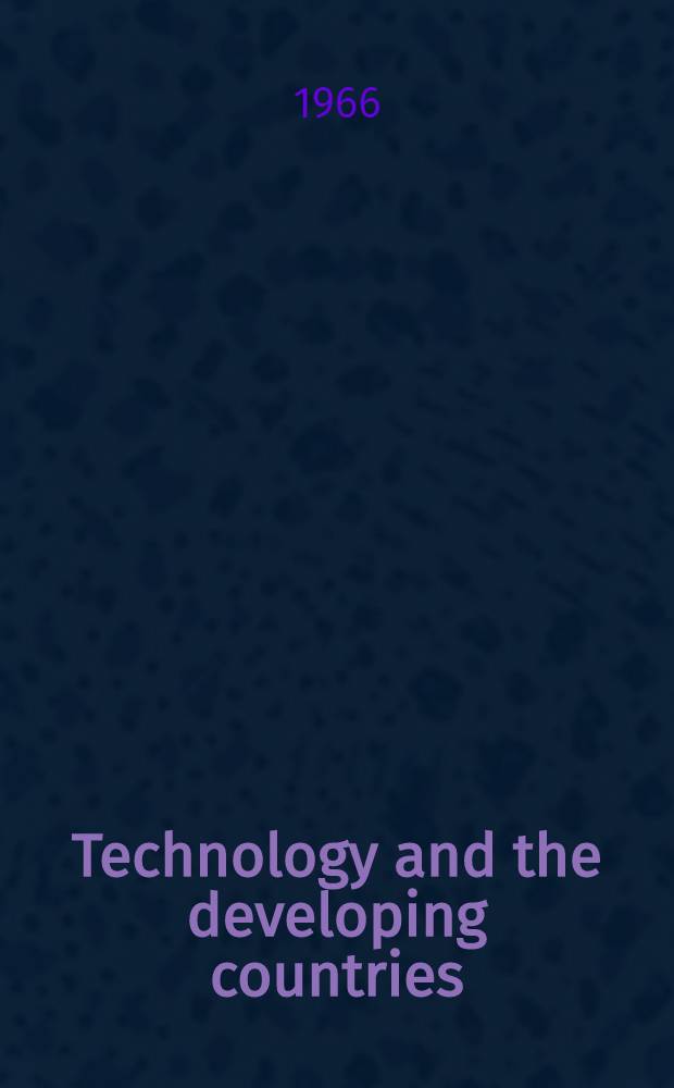 Technology and the developing countries