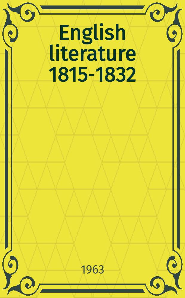 English literature 1815-1832