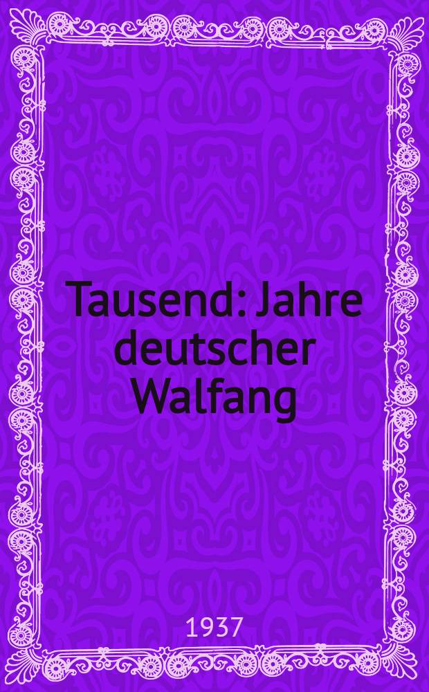 Tausend : Jahre deutscher Walfang